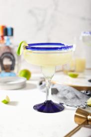 Cobalt Blue Rim 14 oz Large Margarita Glasses (set of 6)